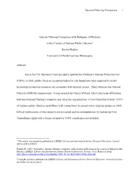 Internet Filtering Companies with Religious Affiliations in the Context of Indiana Public Libraries