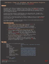 Intrinsic Flaws in Safemoon and Derivative Projects a Technical Analysis by Notsafemoon Abstract