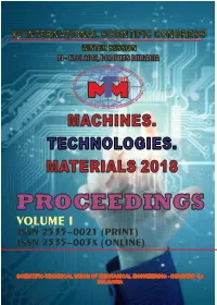 Machines. Technologies. Materials 2018