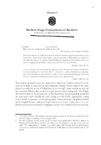Modern Stage Conventions of Realism1 a Defence of Mimetic Inconsistencies