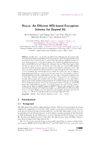Rocca: an Efficient AES-Based Encryption Scheme for Beyond 5G