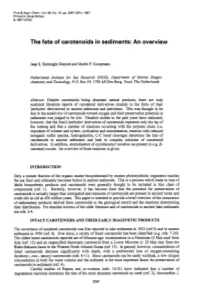 The Fate of Carotenoids in Sediments: an Overview