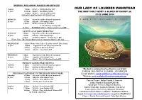 Weekday and Sunday Mass Times and Intentions