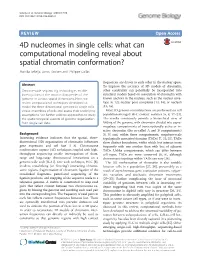 4D Nucleomes in Single Cells: What Can Computational Modeling Reveal About Spatial Chromatin Conformation? Monika Sekelja, Jonas Paulsen and Philippe Collas*