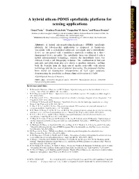 A Hybrid Silicon-PDMS Optofluidic Platform for Sensing Applications