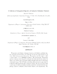 A Library of Integrated Spectra of Galactic Globular Clusters