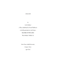 ANALOGY by Arash Ghahari a Thesis Submitted in Partial Fulfilment of The