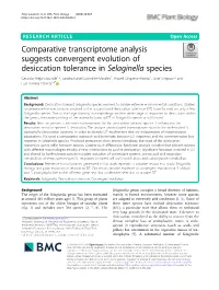 Comparative Transcriptome Analysis Suggests Convergent Evolution Of