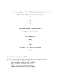 Early Reception Histories of the Telharmonium, the Theremin, And