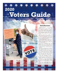 Introduction: ADDISON COUNTY — All of Addison County’S Incumbent State Senators and Representatives Are Running for Re-Election Nov