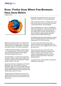 Ross: Firefox Goes Where Few Browsers Have Gone Before 15 March 2007