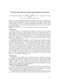 The Study of the Innovative Design Method TRIZ on 3G Products