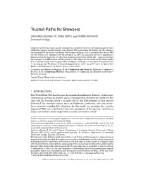 Trusted Paths for Browsers