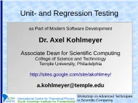 Unit- and Regression Testing