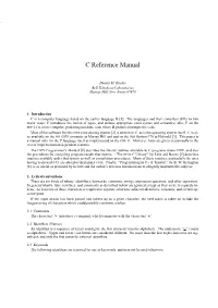 C Reference Manual