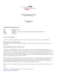 Finding Aid for the James Reiss Collection