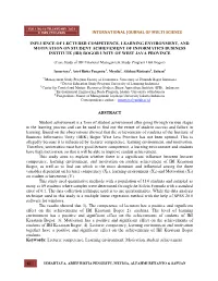 Influence of Lecturer Competence, Learning Environment