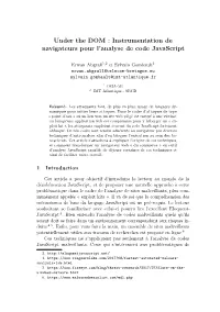Instrumentation De Navigateurs Pour L'analyse De Code Javascript