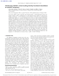 Introducing ONETEP: Linear-Scaling Density Functional Simulations on Parallel Computers Chris-Kriton Skylaris,A) Peter D