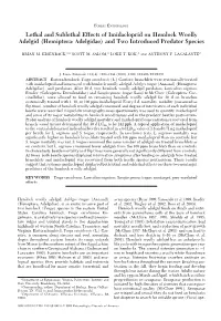Lethal and Sublethal Effects of Imidacloprid on Hemlock Woolly Adelgid (Hemiptera: Adelgidae) and Two Introduced Predator Species