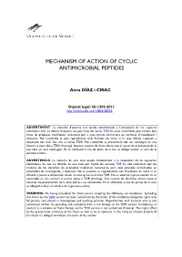 Mechanism of Action of Cyclic Antimicrobial Peptides