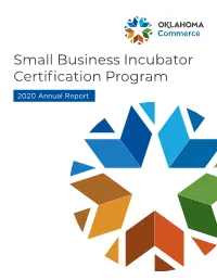 Small Business Incubator Certification Program Annual Report 2020