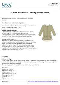Blouse with Placket