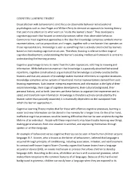 COGNITIVE LEARNING THEORY Dissatisfaction with Behaviorism's
