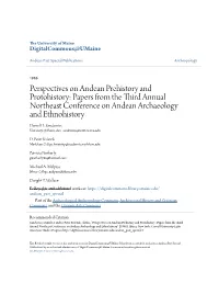 Papers from the Third Annual Northeast Conference on Andean Archaeology and Ethnohistory Daniel H