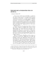The History of Redistricting in Georgia
