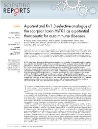 A Potent and Kv1.3-Selective Analogue of the Scorpion Toxin