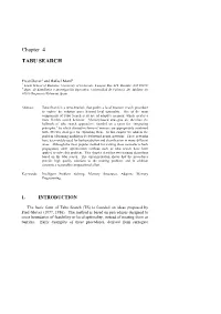 Chapter 4 TABU SEARCH