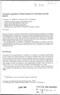 Chemical Composition of Fluid Inclusions in Colombian Emerald Deposits