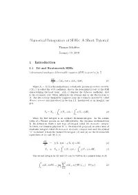 Numerical Integration of Sdes: a Short Tutorial