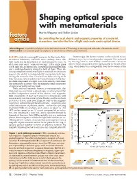 Shaping Optical Space with Metamaterials