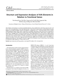 Structure and Expression Analyses of SVA Elements in Relation to Functional Genes