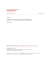 UA45/6 Commencement Program WKU Registrar
