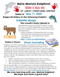 Visual Journaling May 11, 2020 Gabrielle Murgia