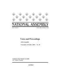 Votes and Proceedings