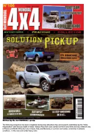 Written by the 4X4 MONDIAL‟S Group. the Following Comparison