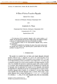 A Class of Vertex-Transitive Digraphs the Graphs We Consider