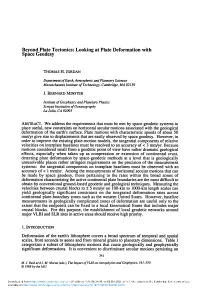 Beyond Plate Tectonics: Looking at Plate Deformation with Space Geodesy