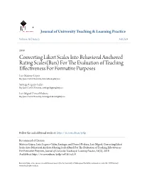 Converting Likert Scales Into Behavioral Anchored Rating
