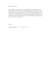 Distribution Agreement in Presenting This Thesis Or Dissertation As A