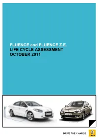 Fluence and Fluence ZE: Life Cycle Assessment