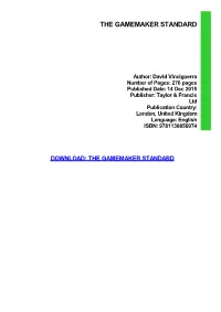 {PDF} the Gamemaker Standard Ebook, Epub