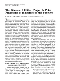 Projectile Point Fragments As Indicators of Site Function