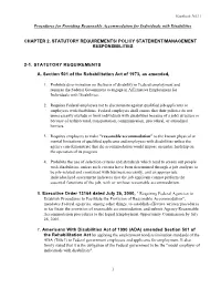 Reasonable Accommodation Handbook Chpt 2 Statutory Requirements