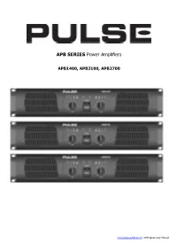 APB SERIES Power Amplifiers