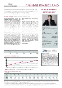 Carnegie Monthly Report